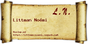 Littman Noémi névjegykártya